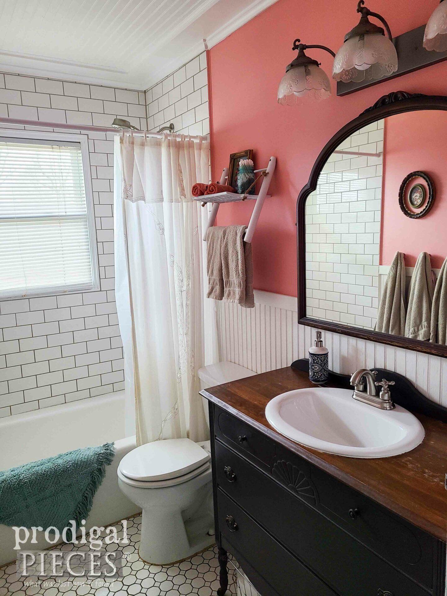 DIY Farmhouse Bathroom Makeover in Blush by Larissa of Prodigal Pieces | prodigalpieces.com #prodigalpieces