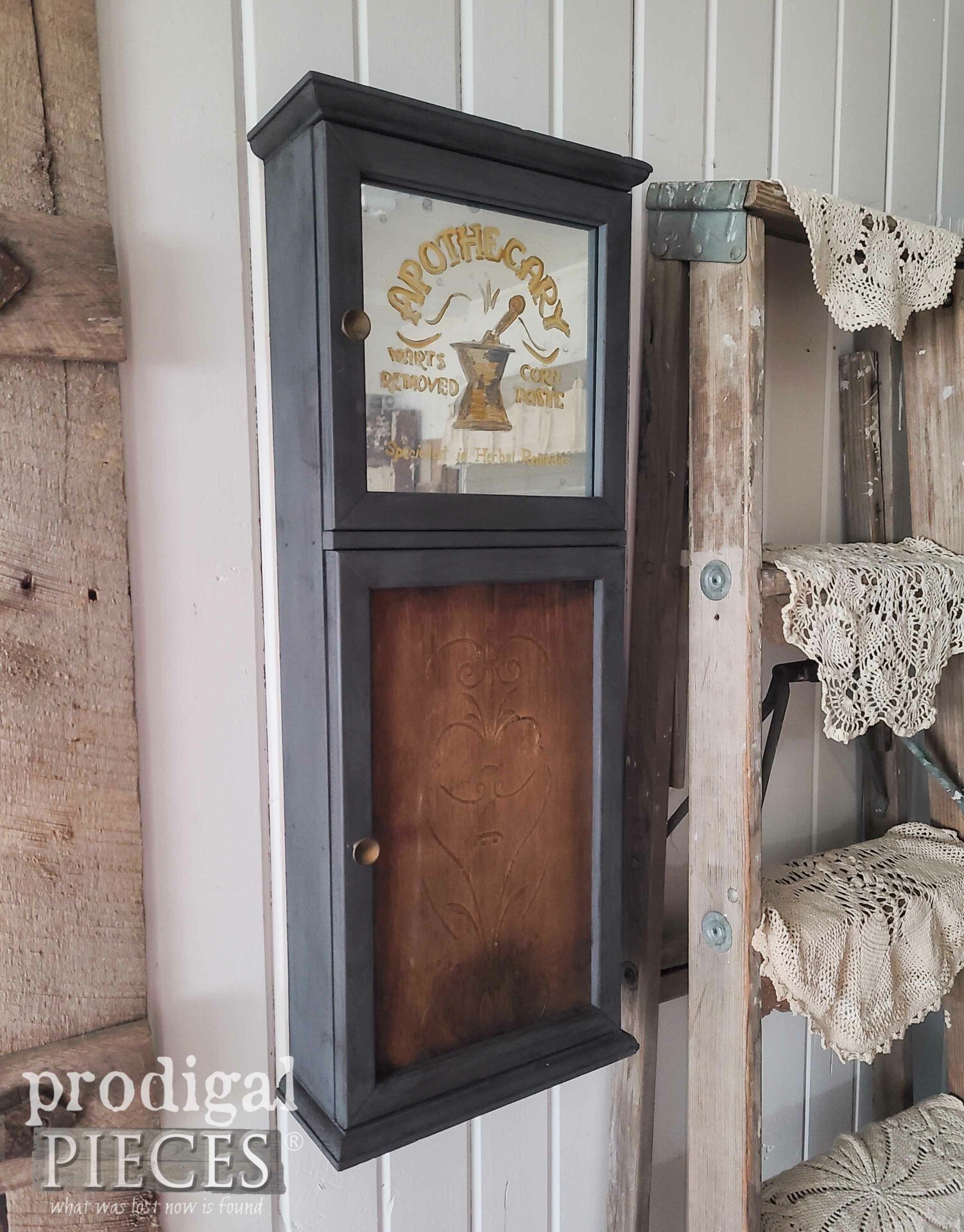 Left Side Apothecary Cabinet from Repurposed Clock by Larissa of Prodigal Pieces | prodigalpieces.com #prodigalpieces