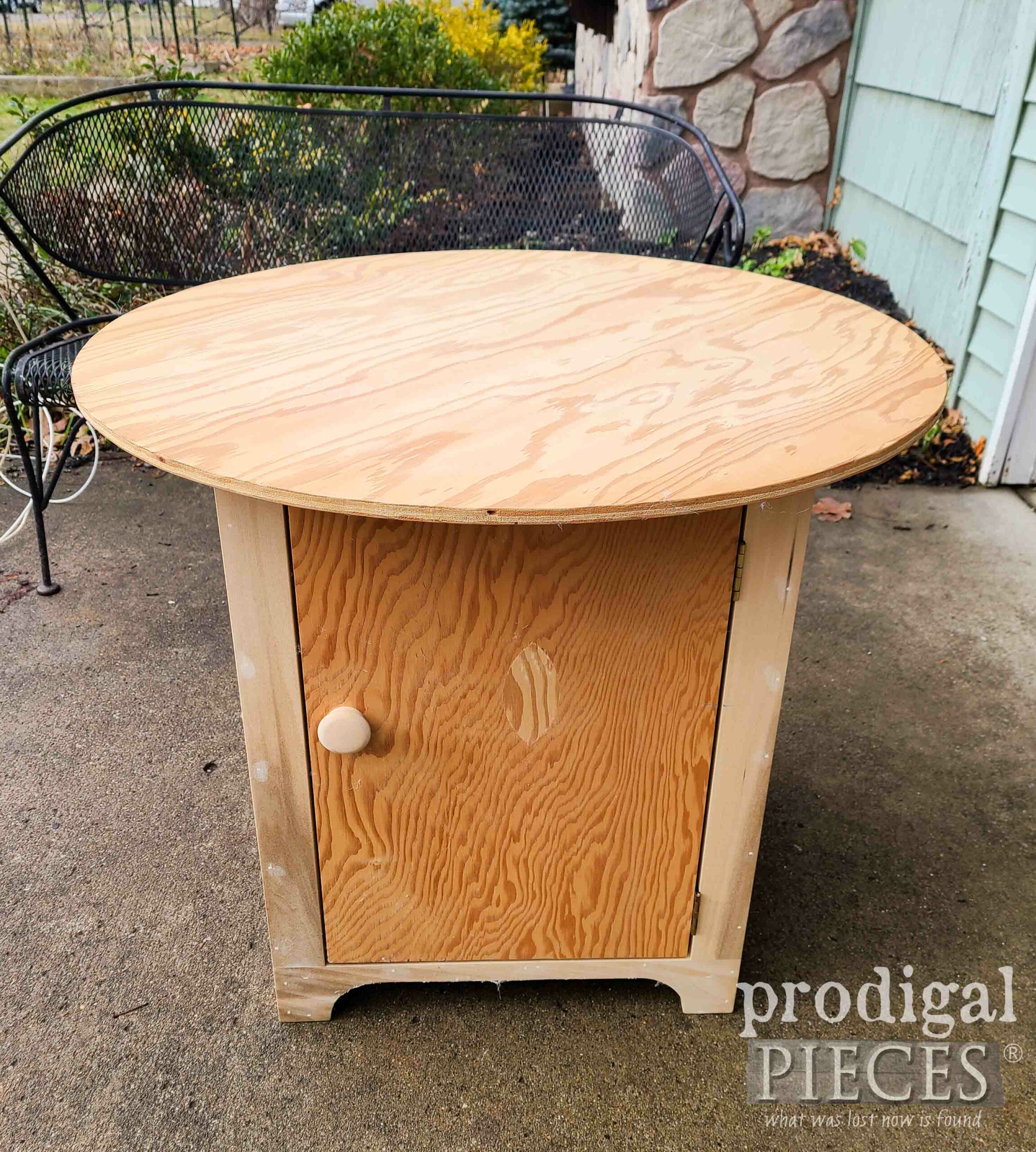 Plywood Table Before | prodigalpieces.com #prodigalpieces