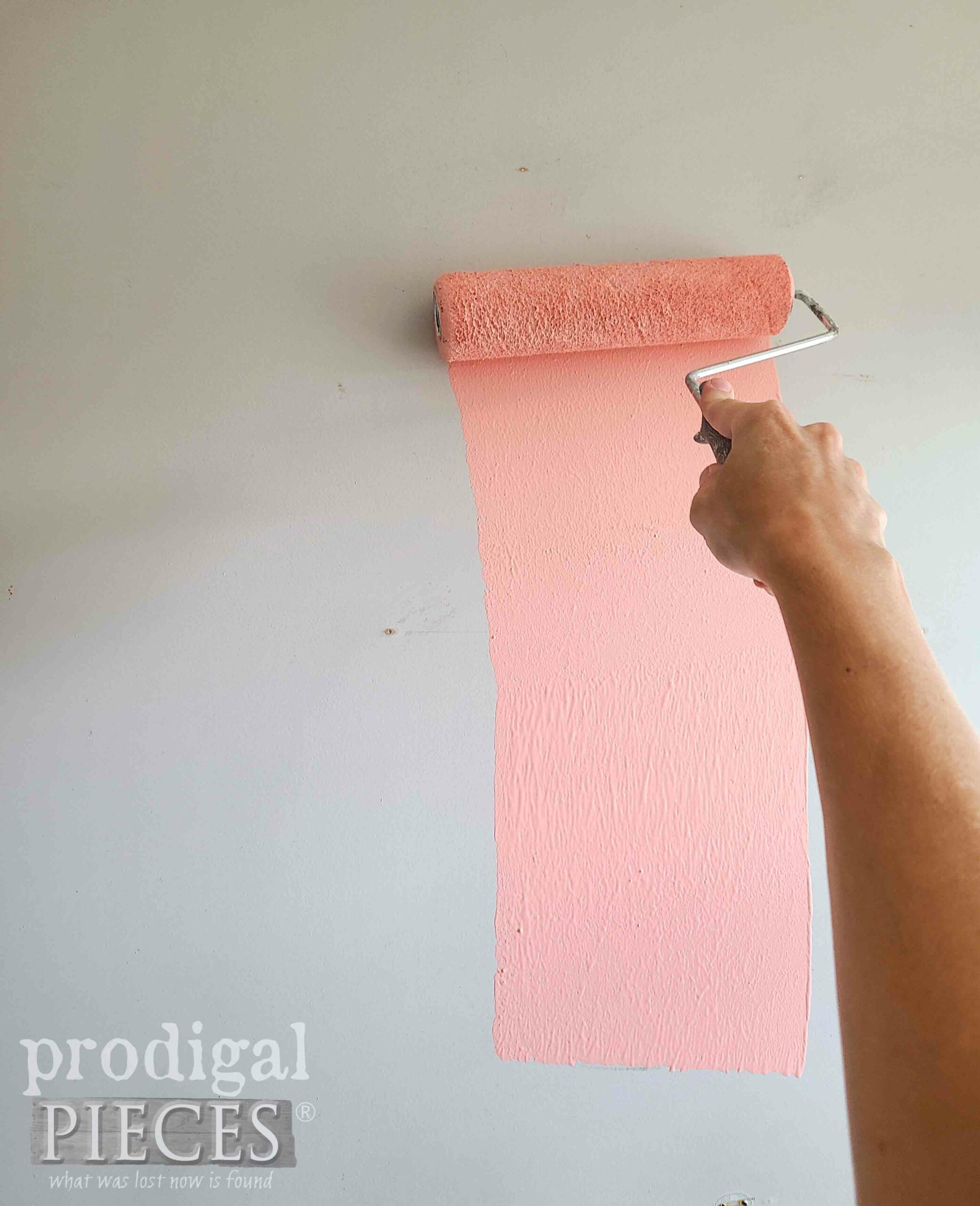 Rolling Paint for Blush Bathroom Makeover | prodigalpieces.com #prodigalpieces