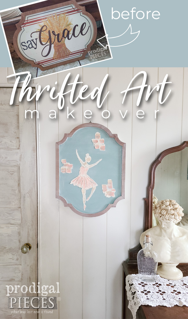 A thrifted art makeover from box store decor to modern ballerina art by Larissa of Prodigal Pieces | prodigalpieces.com #prodigalpieces