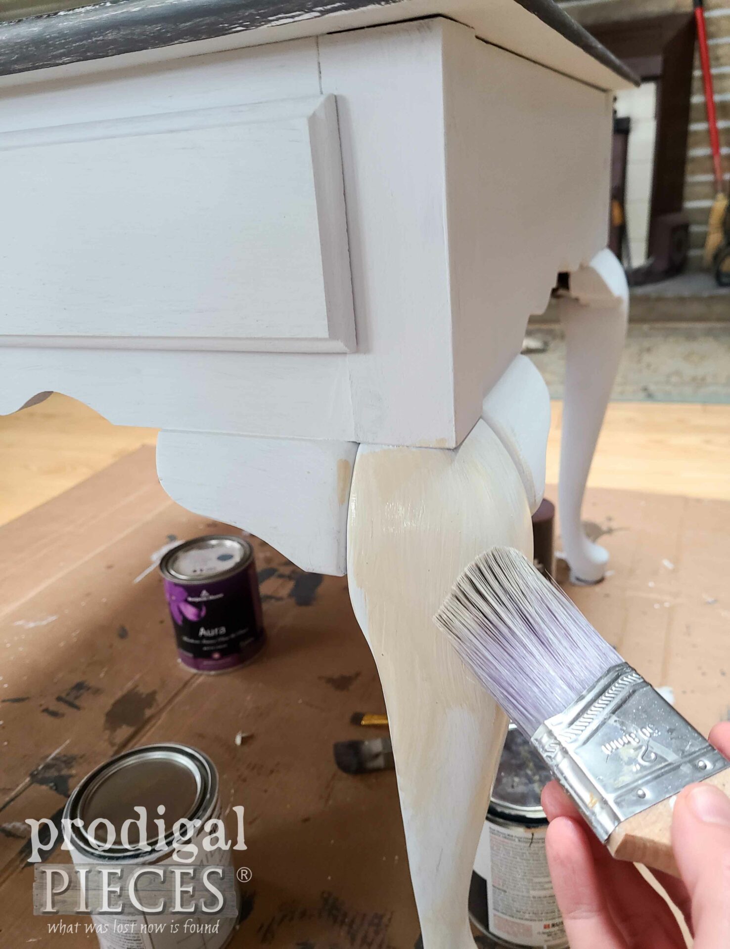 Aging Table Legs with a Paint Wash | prodigalpieces.com #prodigalpieces