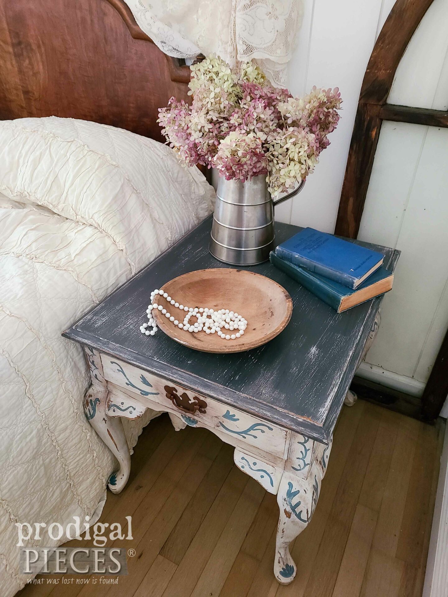Distressed Vintage Side Table | prodigalpieces.com #prodigalpieces
