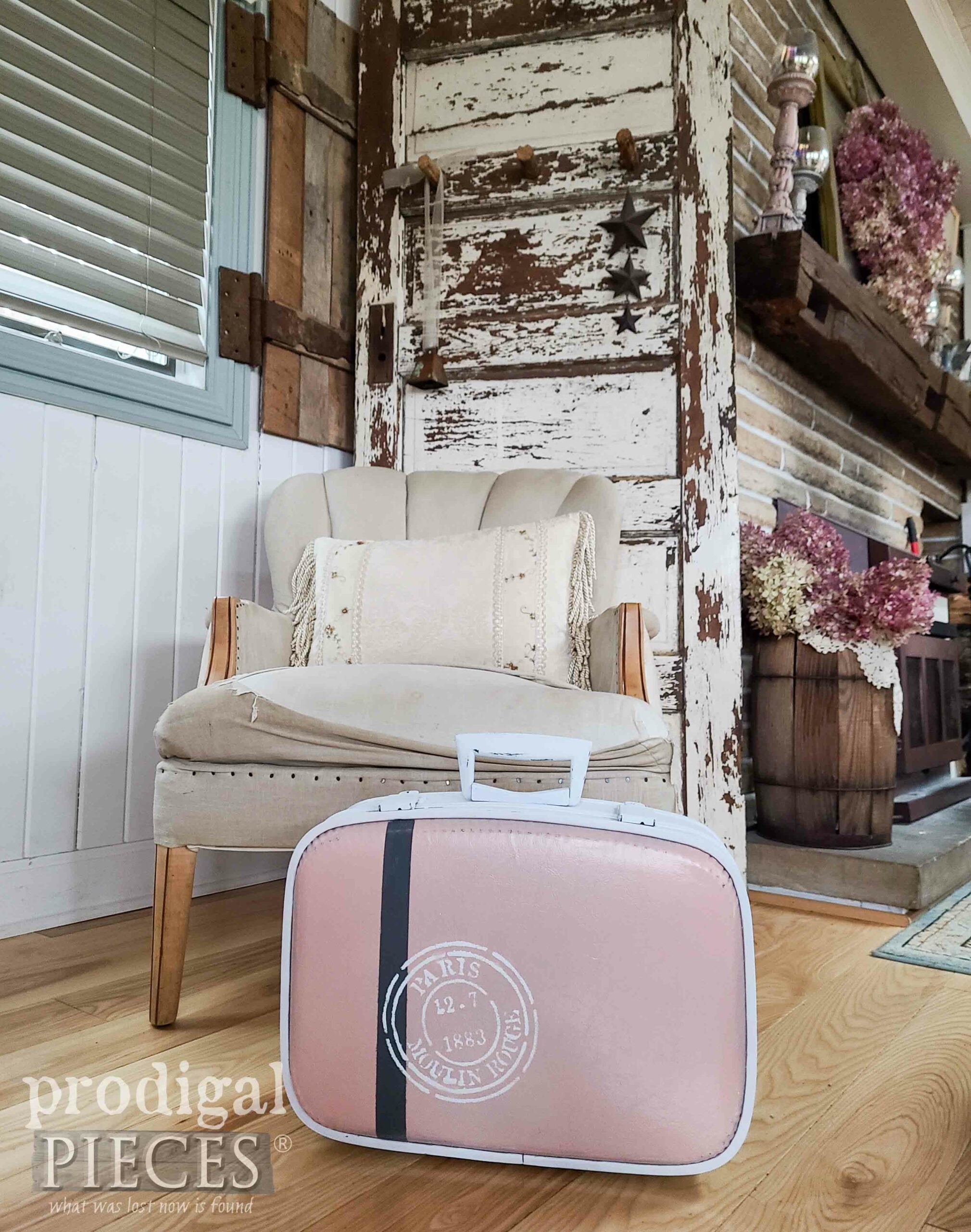 French Chic Vintage Suitcase Upcycled with Refashion by Larissa of Prodigal Pieces | prodigalpieces.com #prodigalpieces