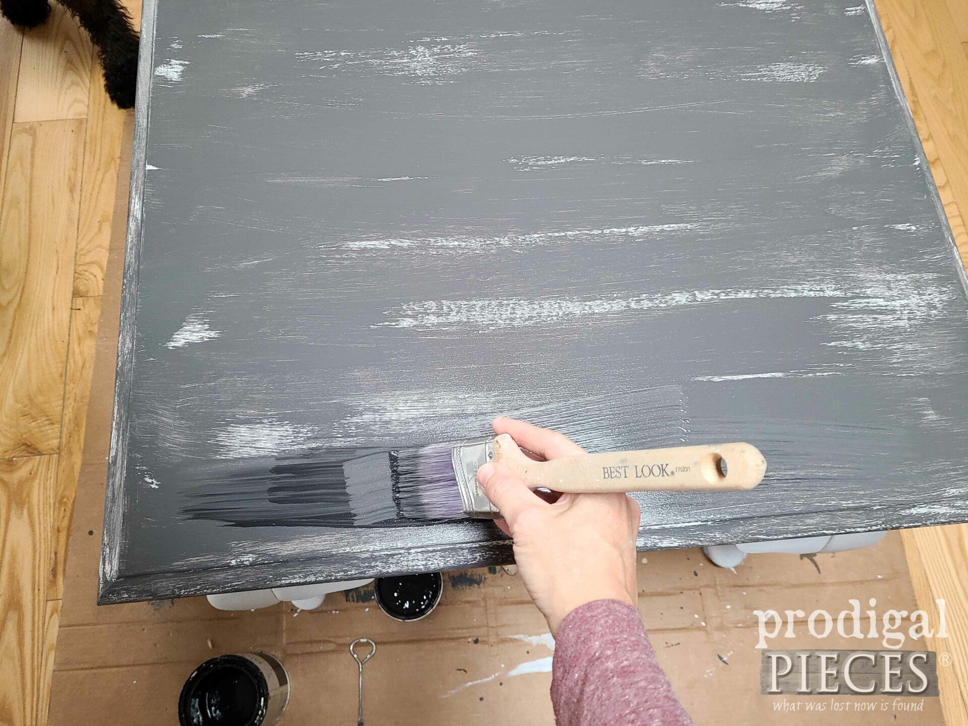 Gray Wash for Queen Anne Tabletop | prodigalpieces.com #prodigalpieces
