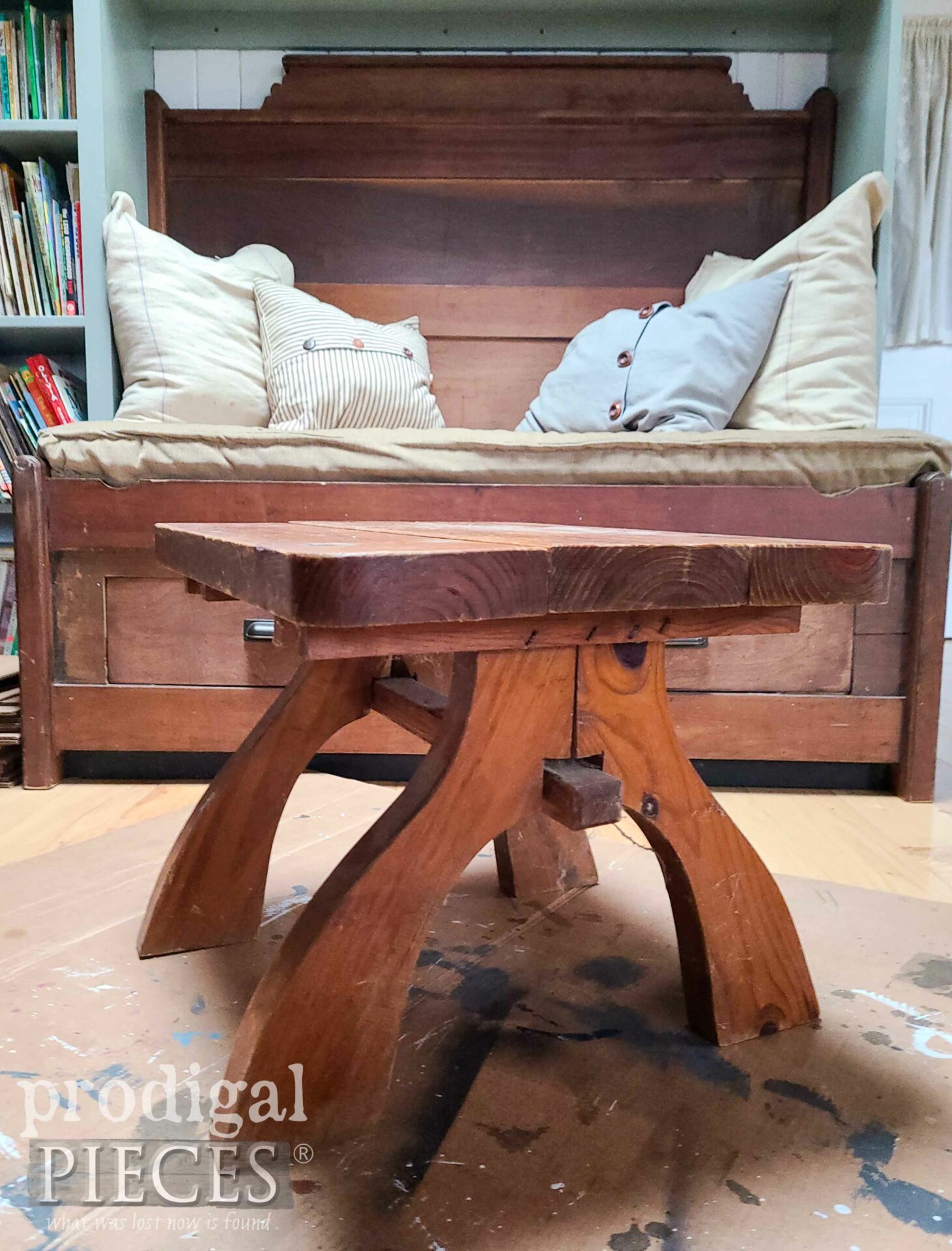 Thrifted Pine Table Before | prodigalpieces.com #prodigalpieces