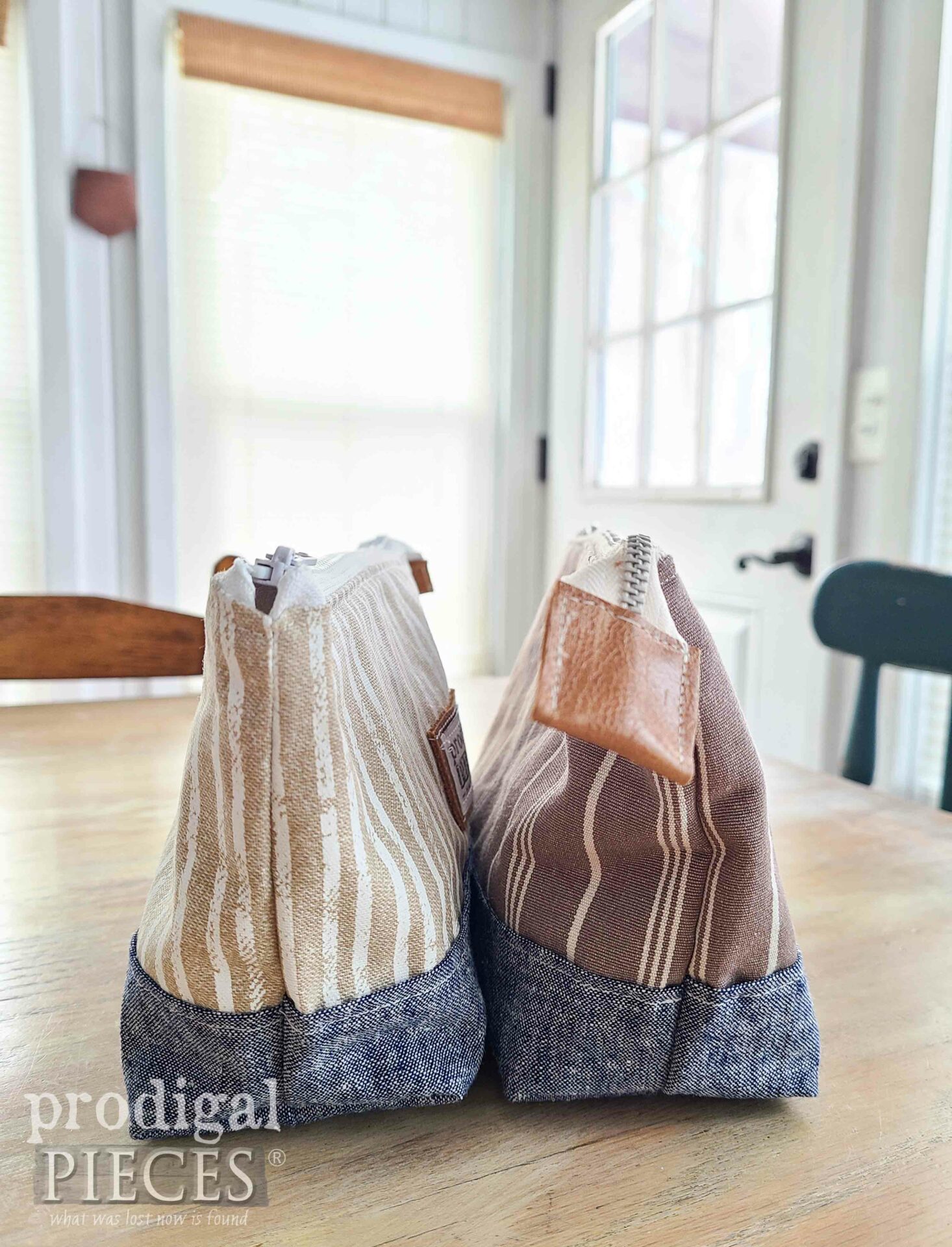 Two DIY Freestanding Pouches for Makeup Bags by Larissa of Prodigal Pieces | prodigalpieces.com #prodigalpieces