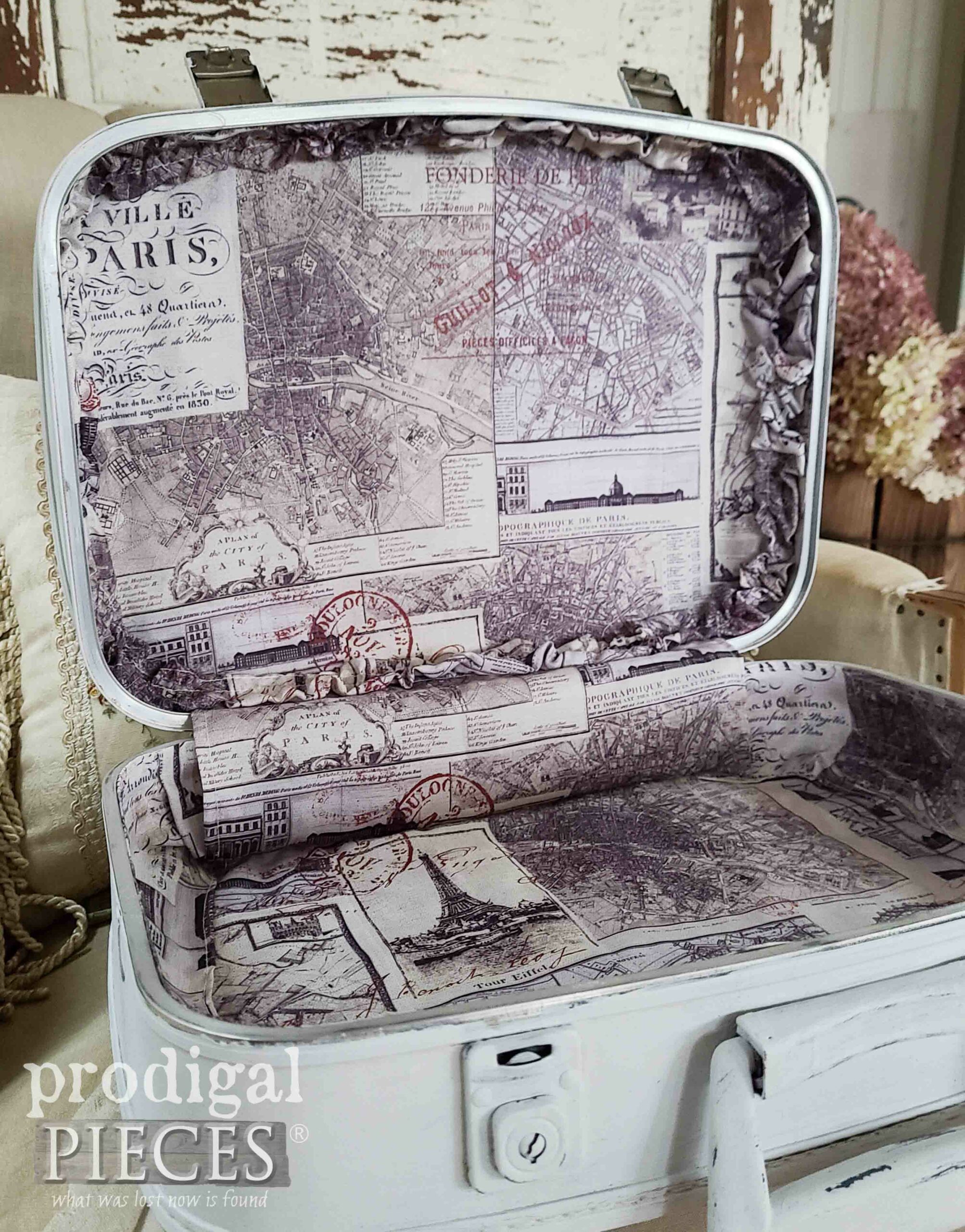 Upcycled French Chic Suitcase by Larissa of Prodigal Pieces | prodigalpieces.com #prodigalpieces