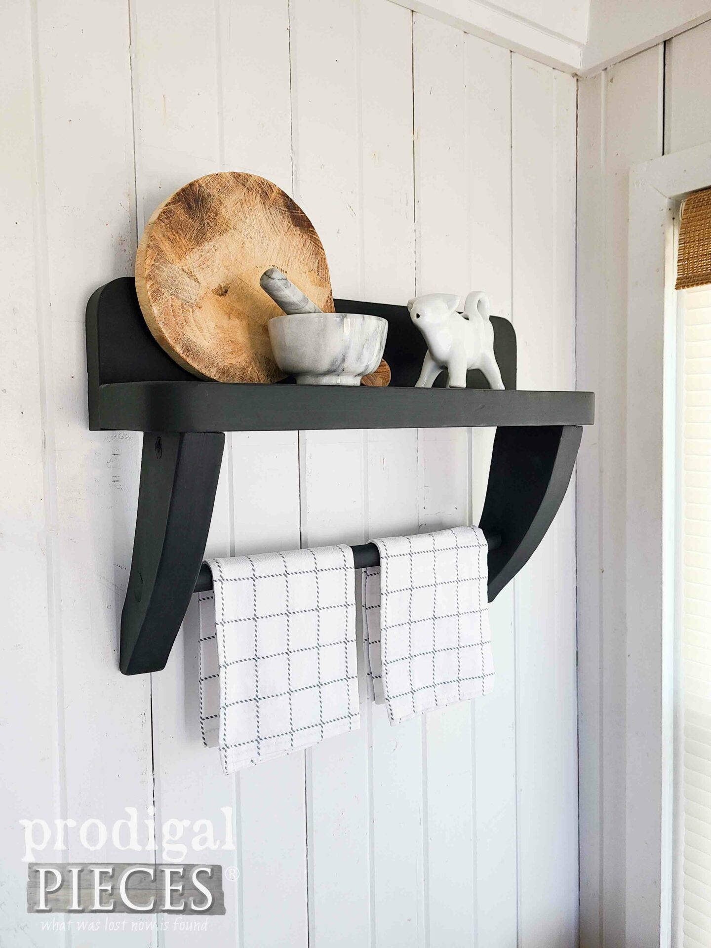 Handmade Towel Rack from Reclaimed Table by Larissa of Prodigal Pieces | prodigalpieces.com #prodigalpieces