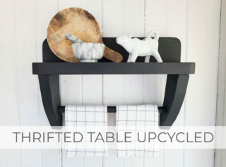 Showcase of Thrifted Table Upcycled into Farmhouse Shelf by Larissa of Prodigal Pieces | prodigalpieces.com #prodigalpieces