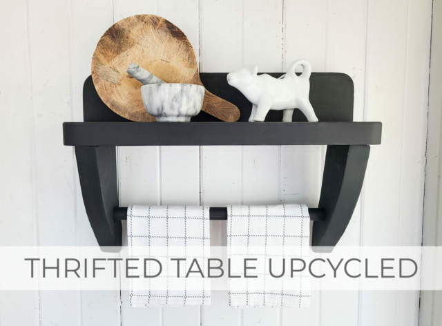 Showcase of Thrifted Table Upcycled into Farmhouse Shelf by Larissa of Prodigal Pieces | prodigalpieces.com #prodigalpieces