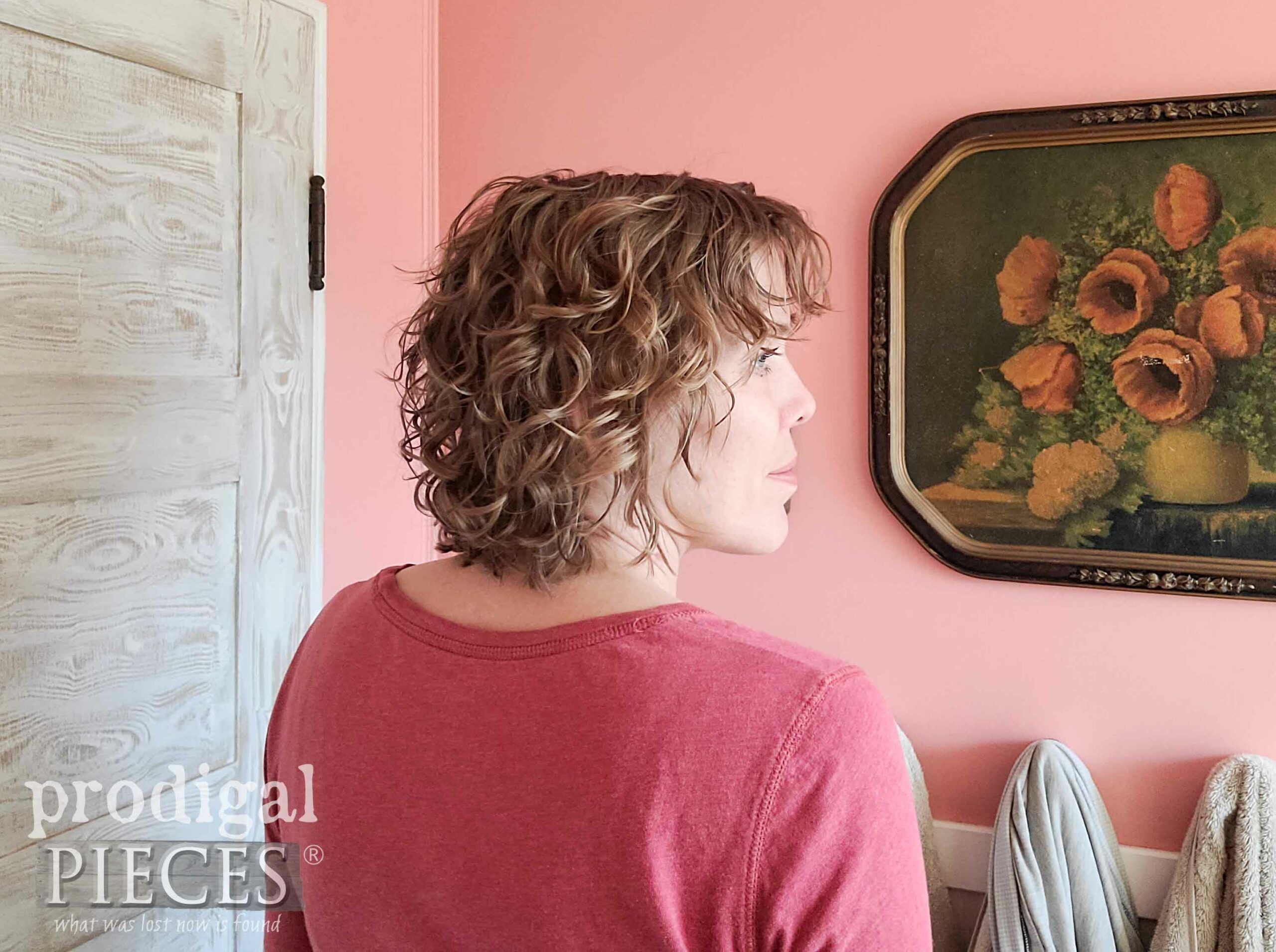 Side View of DIY Short Curly Bob Haircut on Larissa of Prodigal Pieces | prodigalpieces.com #prodigalpieces