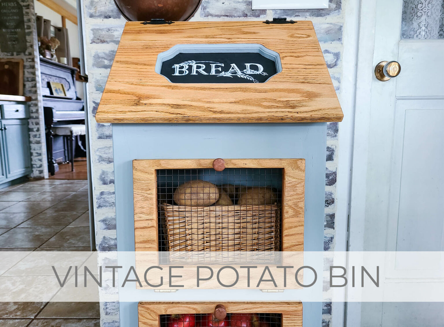 Vintage Potato Bin Makeover by Livin' Real with Larissa | livinrealwithlarissa.com #livinrealwithlarissa