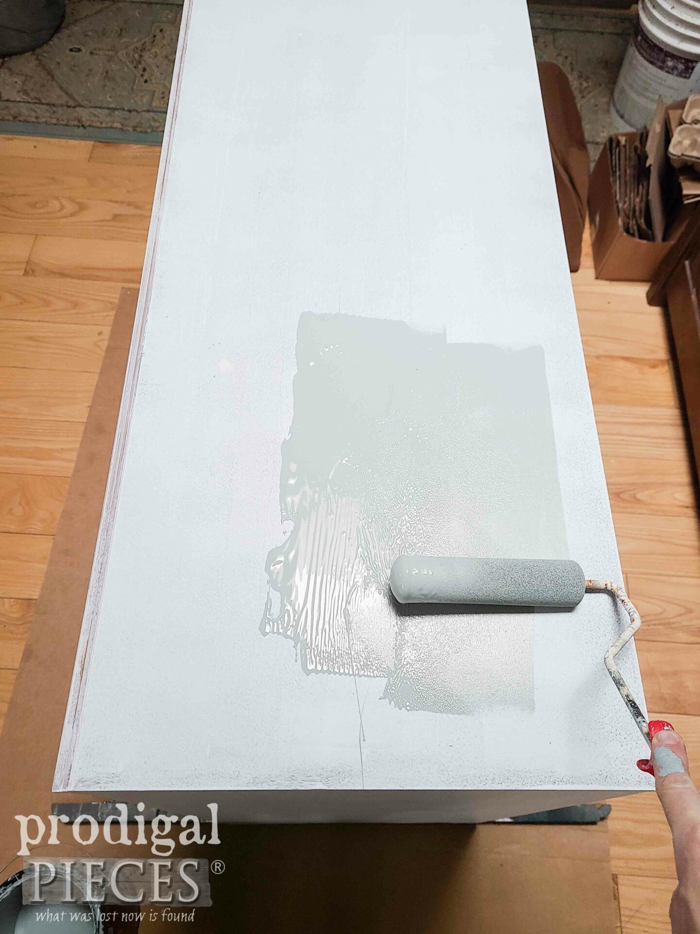 Applying Slate Green Paint | prodigalpieces.com #prodigalpieces Applying Slate Green Paint | prodigalpieces.com #prodigalpieces