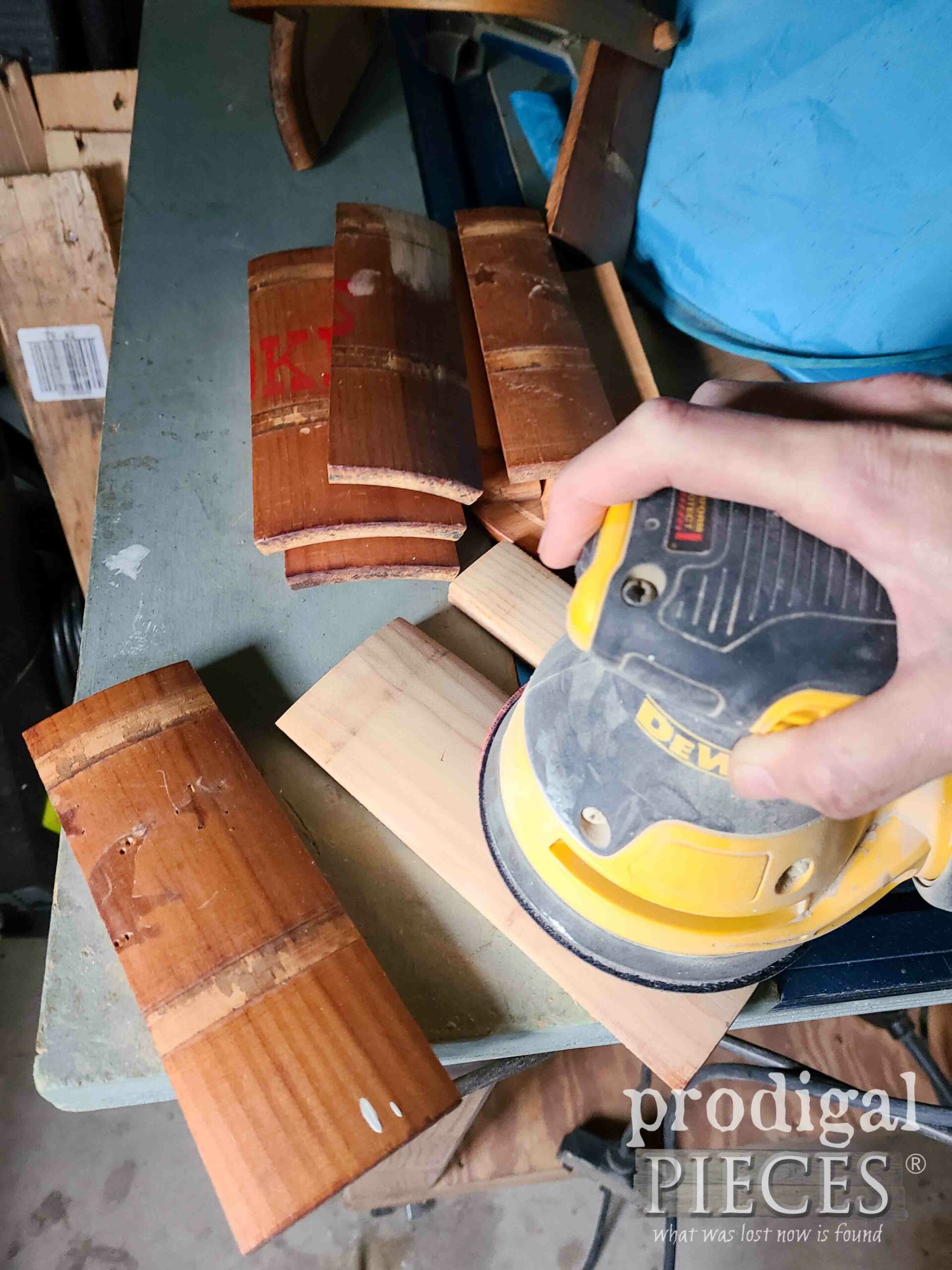 Sanding Cookie Barrel Staves | prodigalpieces.com #prodigalpieces Sanding Cookie Barrel Staves | prodigalpieces.com #prodigalpieces