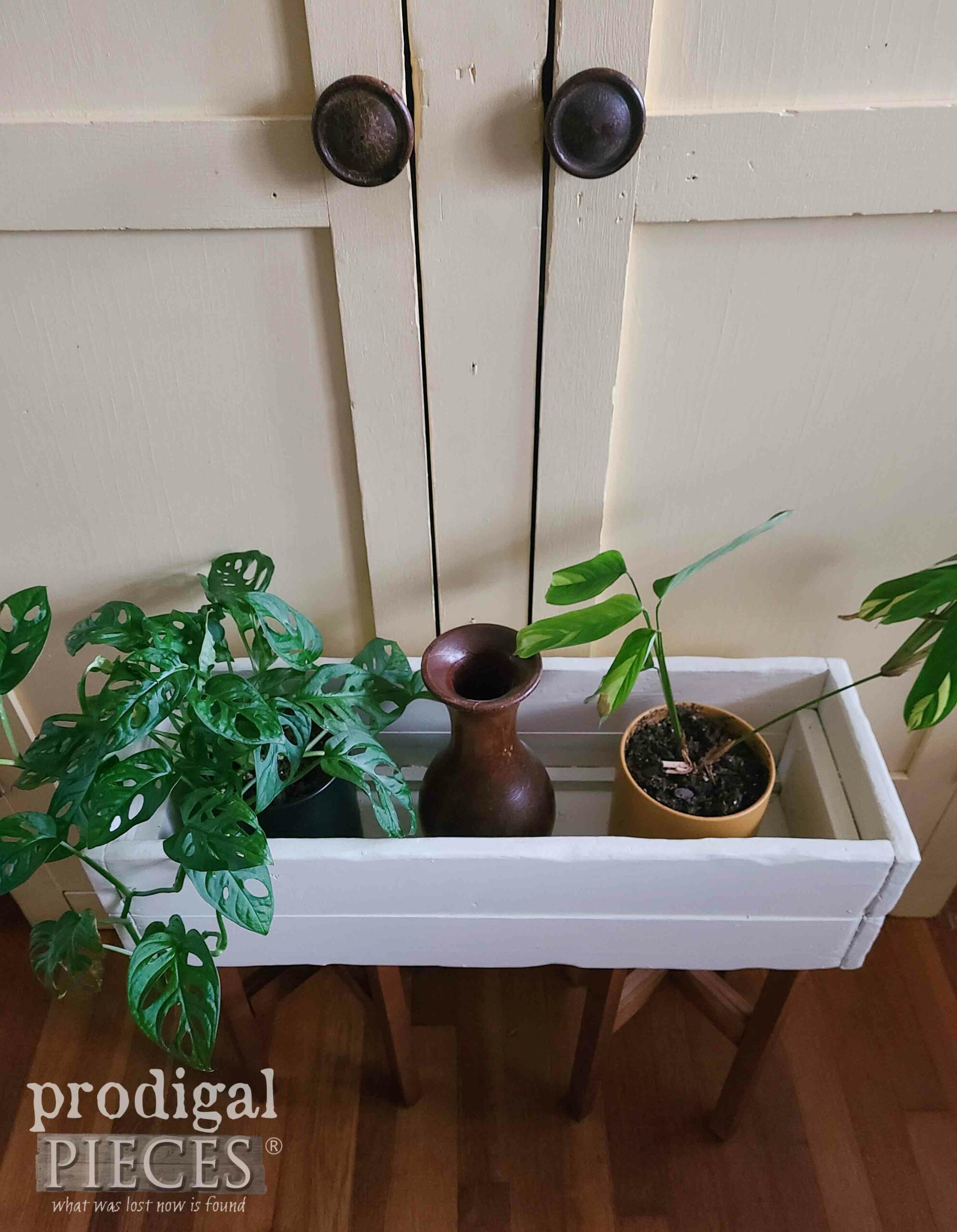 Top View Plants Stand from Thrifted Crate by Larissa of Prodigal Pieces | prodgialpieces.com #prodigalpieces Top View Plants Stand from Thrifted Crate by Larissa of Prodigal Pieces | prodgialpieces.com #prodigalpieces
