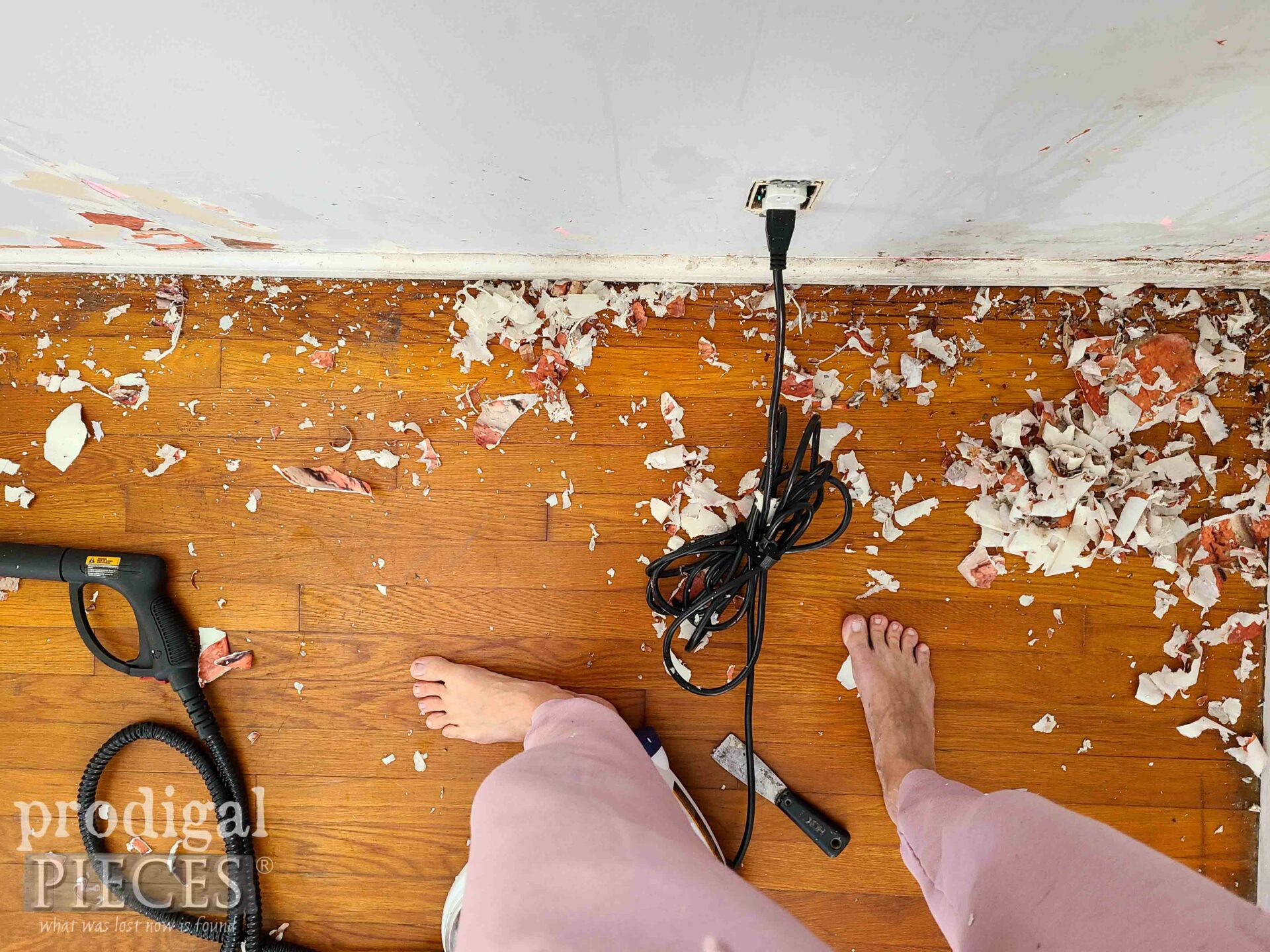 Wallpaper Mess on the Floor | prodigalpieces.com #prodigalpieces Wallpaper Mess on the Floor | prodigalpieces.com #prodigalpieces