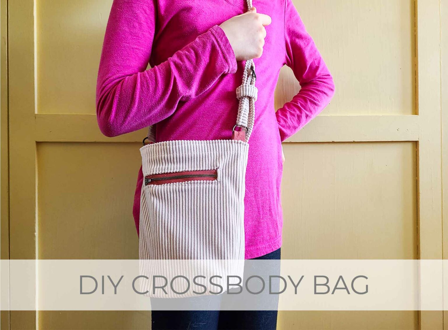 Showcase DIY Crossbody Bag from Refashioned Corduroy Jumper by Larissa of Prodigal Pieces | prodigalpieces.com #prodigalpieces