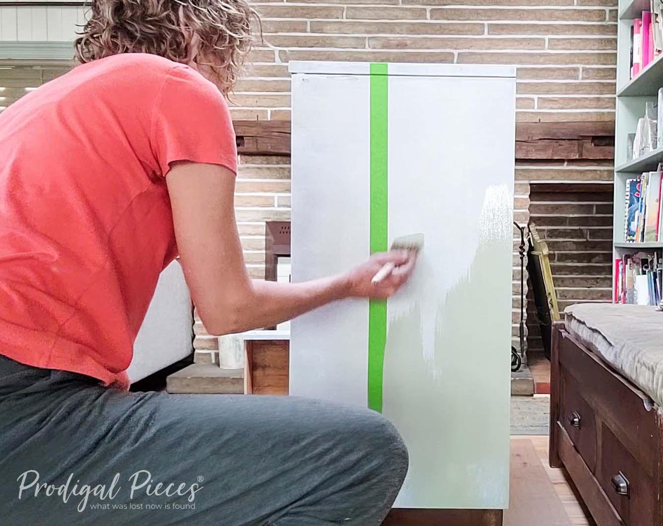 Painting Stripes on Chest of Drawers Cabinet | prodigalpieces.com #prodigalpieces Painting Stripes on Chest of Drawers Cabinet | prodigalpieces.com #prodigalpieces