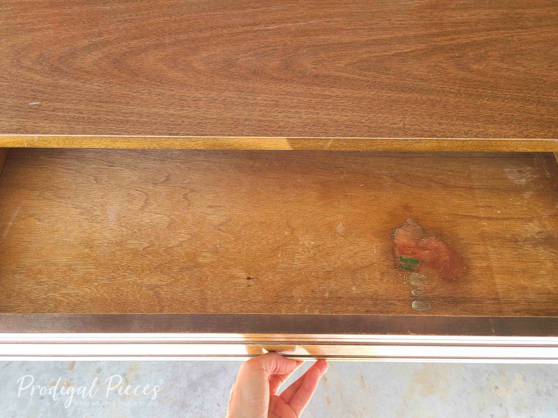 Stained Drawer in Chest of Drawers | prodigalpieces.com #prodigalpieces Stained Drawer in Chest of Drawers | prodigalpieces.com #prodigalpieces