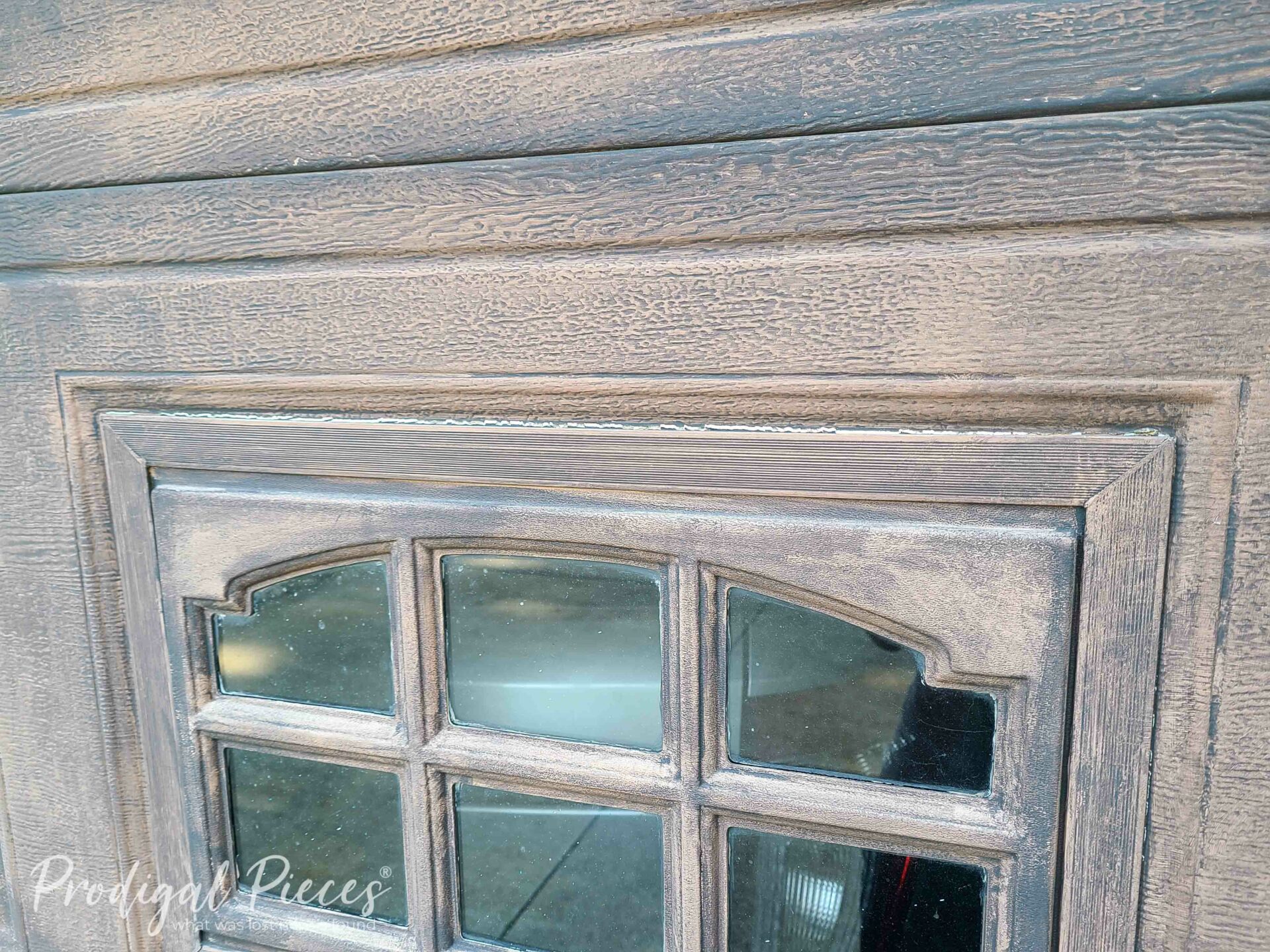 Closeup of Garage Door Window Before | #livinrealwithlarissa Closeup of Garage Door Window Before | #livinrealwithlarissa