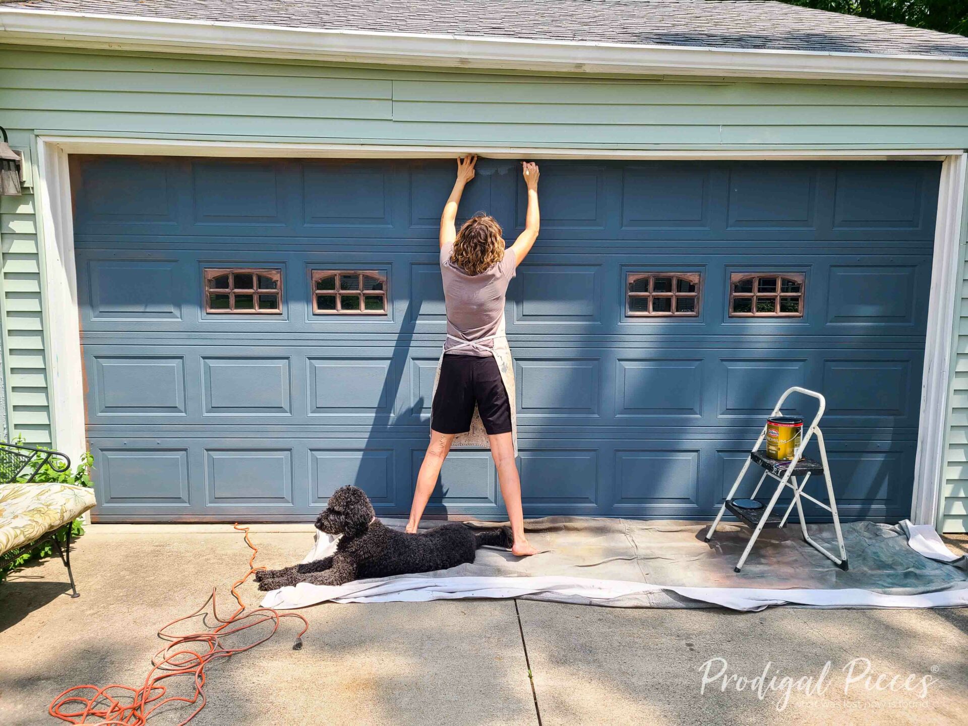 Larissa and Loula in I Painted My Garage Door | livinrealwithlarissa.com Larissa and Loula in I Painted My Garage Door | livinrealwithlarissa.com