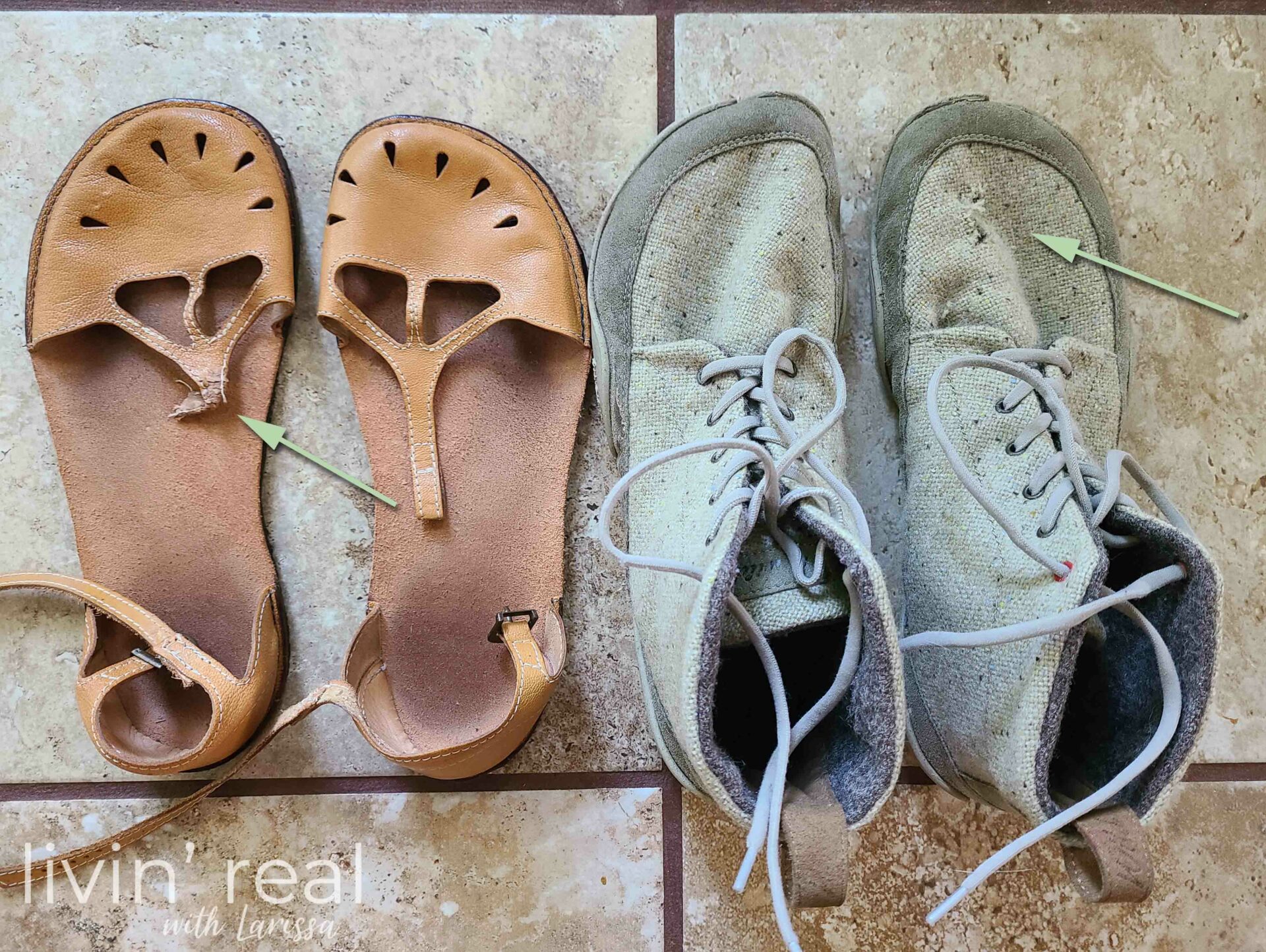 Damaged GeaSoles and Wildling Barefoot Shoes Before | livinrealwithlarissa.com #livinrealwithlarissa Damaged GeaSoles and Wildling Barefoot Shoes Before | livinrealwithlarissa.com #livinrealwithlarissa