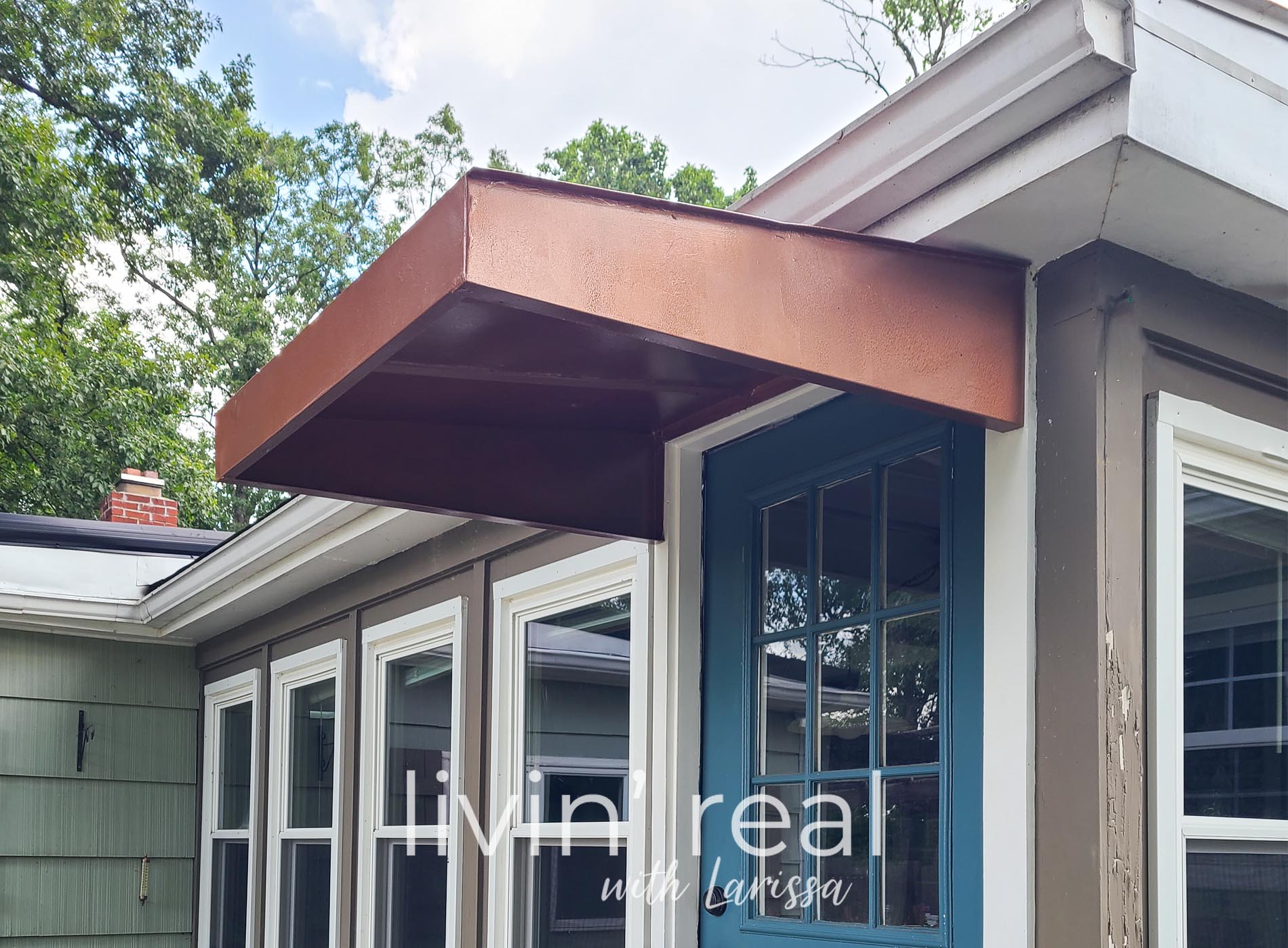 Featured Metal Awning Makeover by Larissa of Livin' Real with Larissa | livinrealwithlarissa.com #livinrealwithlarissa