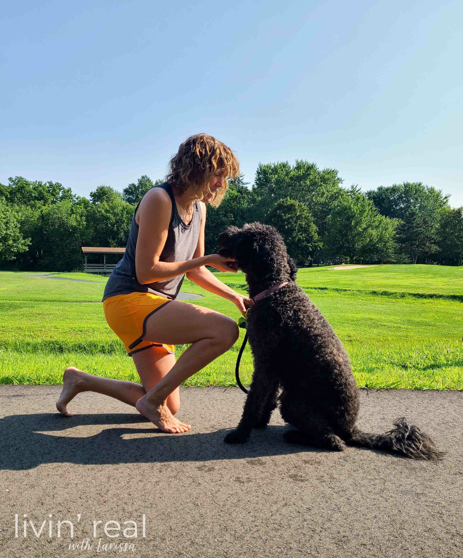 Larissa and Loula the Goldendoodle enjoying a barefoot run | Livin' Real with Larissa | livinrealwithlarissa.com #livinrealwithlarissa Larissa and Loula the Goldendoodle enjoying a barefoot run | Livin' Real with Larissa | livinrealwithlarissa.com #livinrealwithlarissa