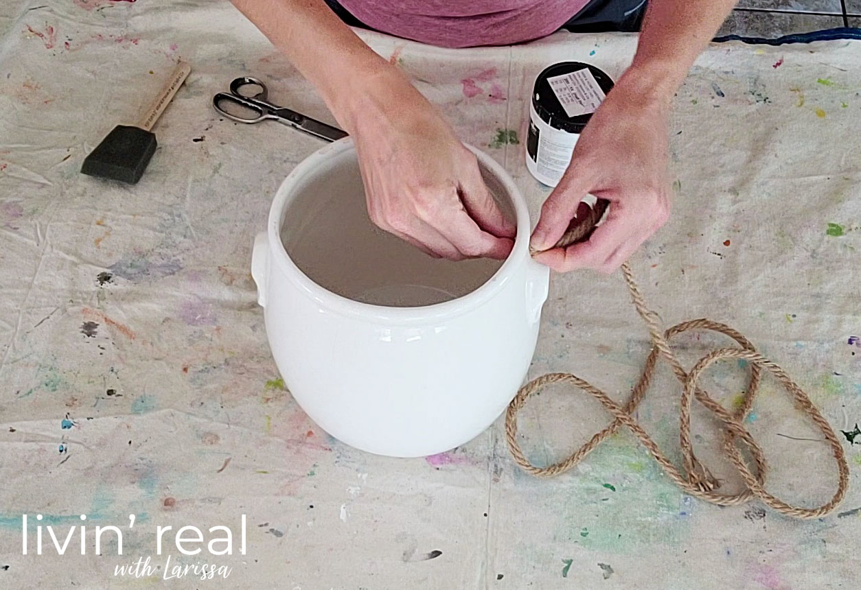 Adding DIY Compost Crock Handle | livinrealwithlarissa.com #livinrealwithlarissa Adding DIY Compost Crock Handle | livinrealwithlarissa.com #livinrealwithlarissa