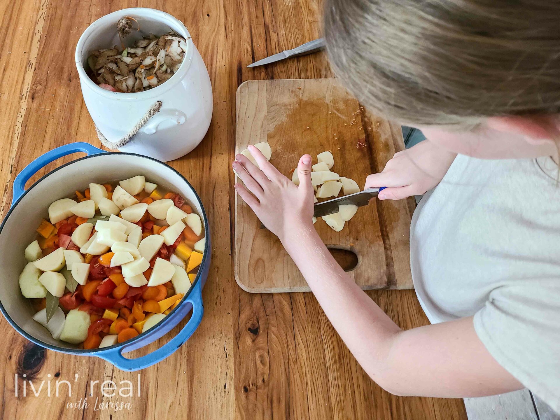 Daughter Helping Cook Chicken Stew by Livin' Real with Larissa | livinrealwithlarissa.com #livinrealwithlarissa Daughter Helping Cook Chicken Stew by Livin' Real with Larissa | livinrealwithlarissa.com #livinrealwithlarissa
