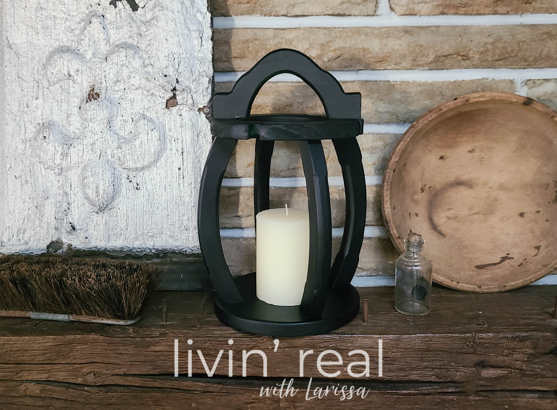 Featured Upcycled Wine Holder into Farmhouse Lantern by Livin' Real with Larissa | livinrealwithlarissa.com #livinrealwithlarissa