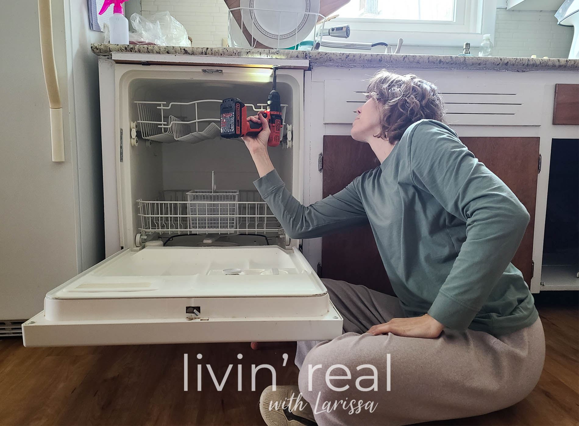 Featured DIY Dishwasher Removal by Livin' Real with Larissa | livinrealwithlarissa.com #livinrealwithlarissa