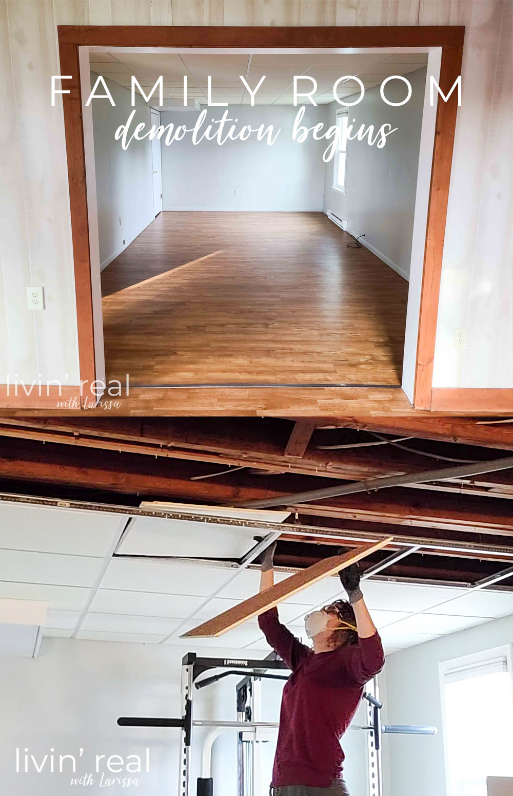 Family Room Demolition Begins with Livin' Real with Larissa | livinrealwithlarissa.com #livinrealwithlarissa