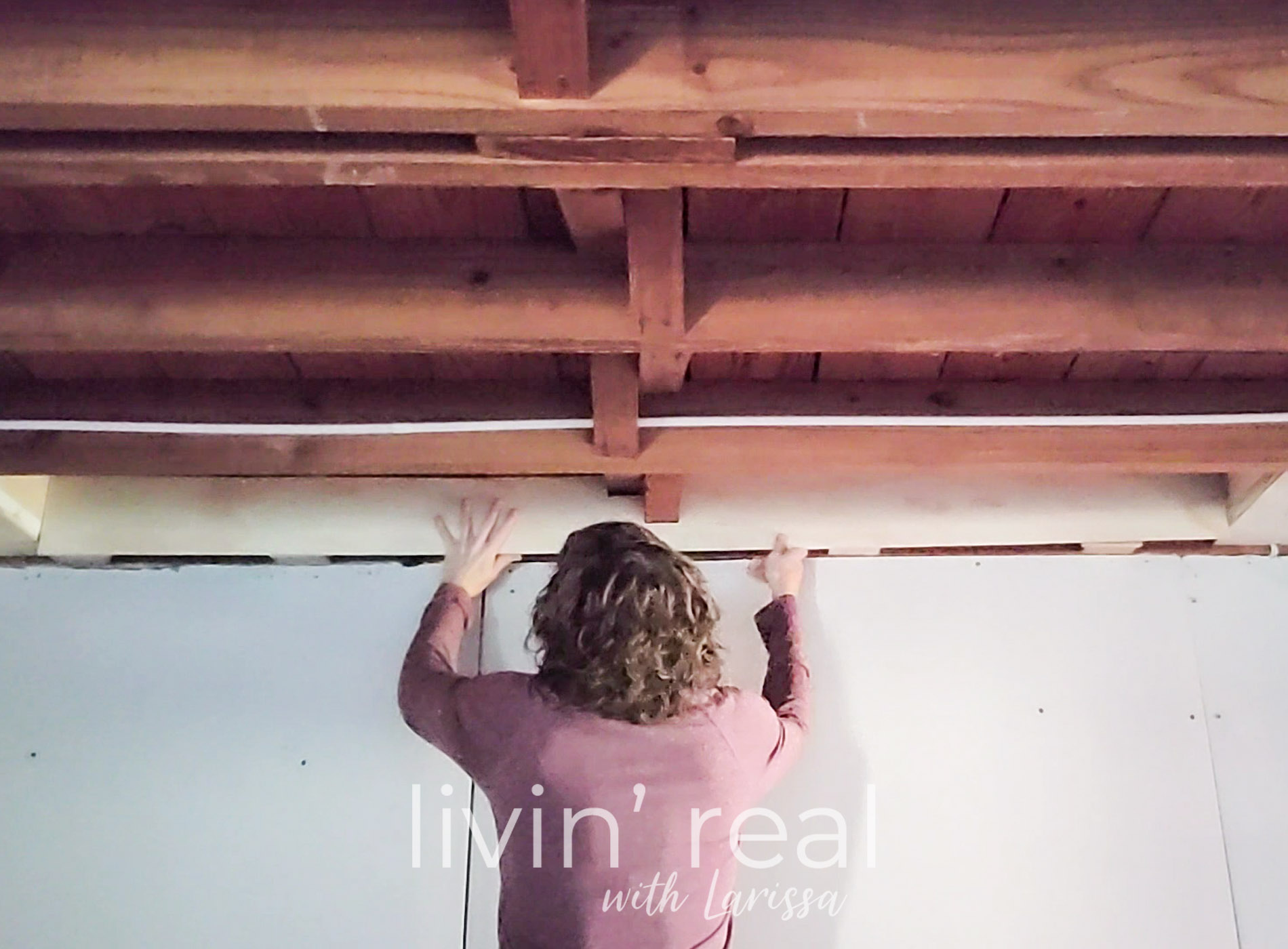 Featured How to DIY Hide Ceiling Wiring in Open Ceiling by Livin' Real with Larissa | livinrealwithlarissa.com #livinrealwithlarissa