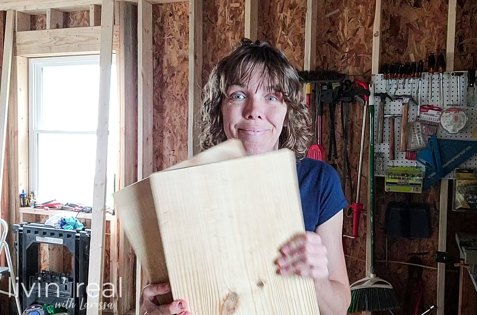 Larissa with Scrap Wood | livinrealwithlarissa.com #livinrealwithlarissa Larissa with Scrap Wood | livinrealwithlarissa.com #livinrealwithlarissa