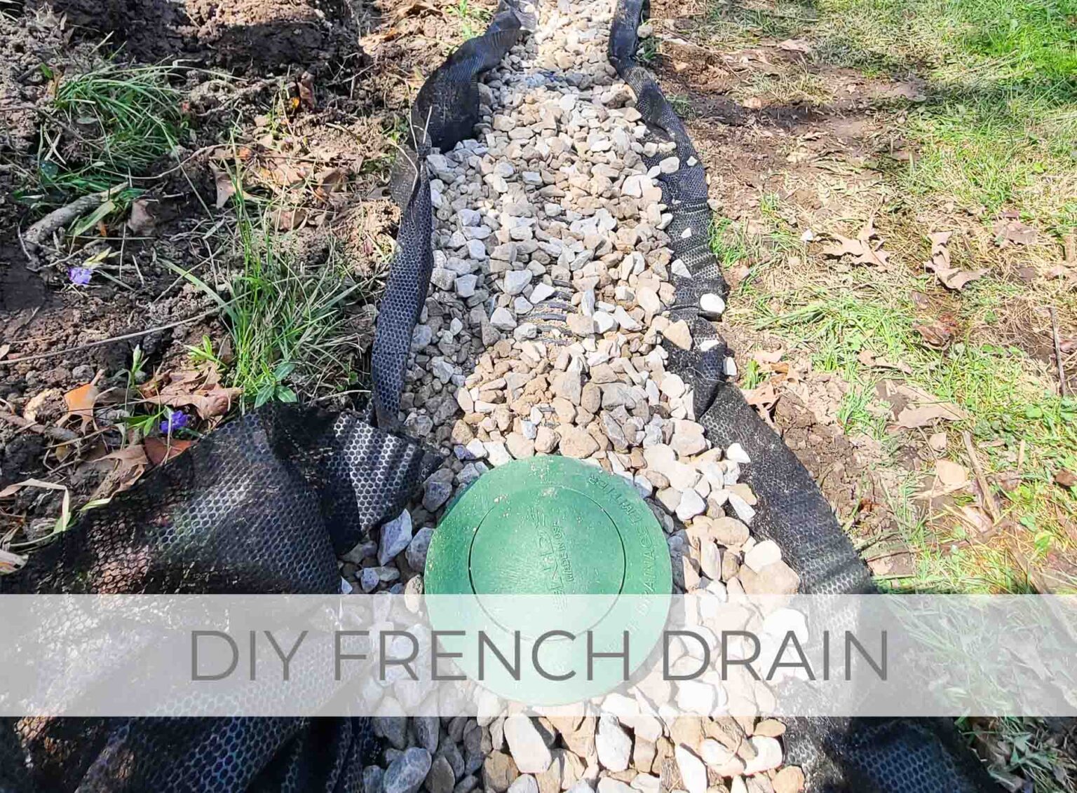 Showcase Backyard DIY French Drain | livinrealwithlarissa.com #livinrealwithlarissa