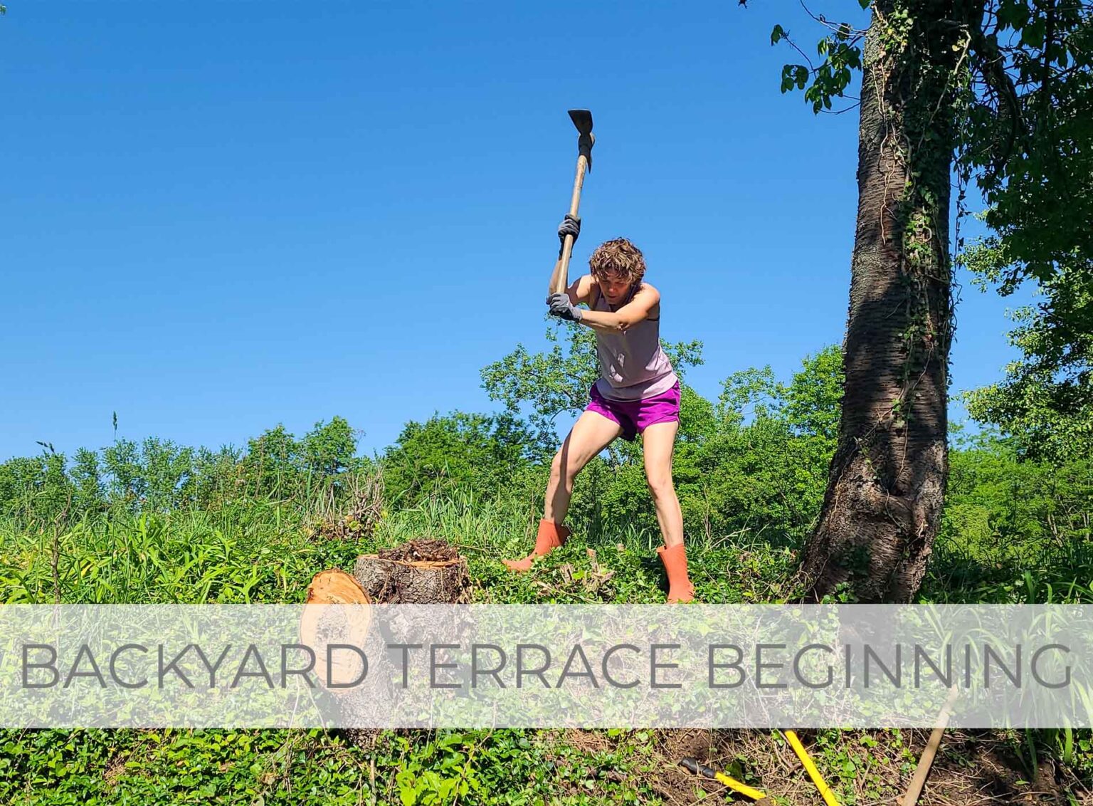 Showcase of Backyard Terrace Beginning by Livin' Real with Larissa | livinrealwithlarissa.com #livinrealwithlarissa